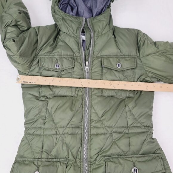 Columbia Women's Green Quilted Hooded Fur Puffer Parka Jacket Size S - Picture 10 of 15